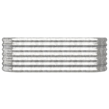 vidaXL Garden Raised Bed Powder-coated Steel 44.9"x15.7"x14.2" Silver