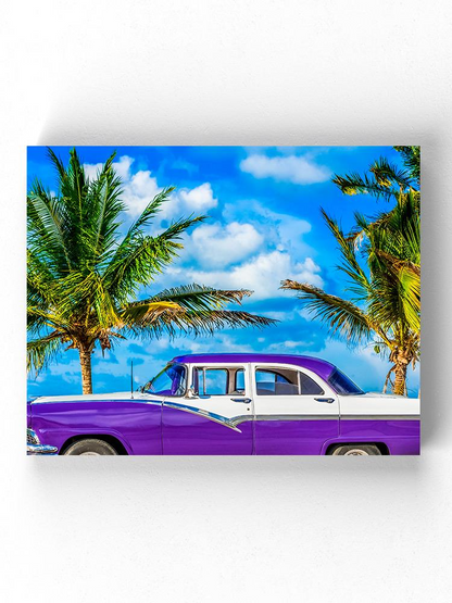 Classic Car In Purple Wrapped Canvas -Image by Shutterstock