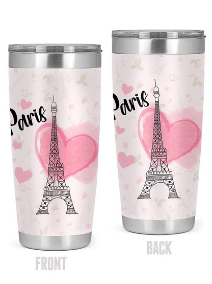 Paris Eiffel Tower Heart Tumbler -SPIdeals Designs