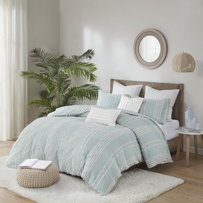 Cotton Jacquard Comforter Mini Set Aqua 519