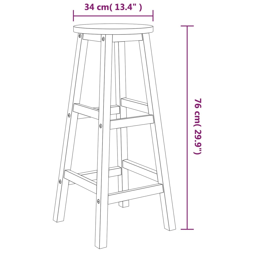 vidaXL 5 Piece Patio Bar Set Solid Wood Acacia