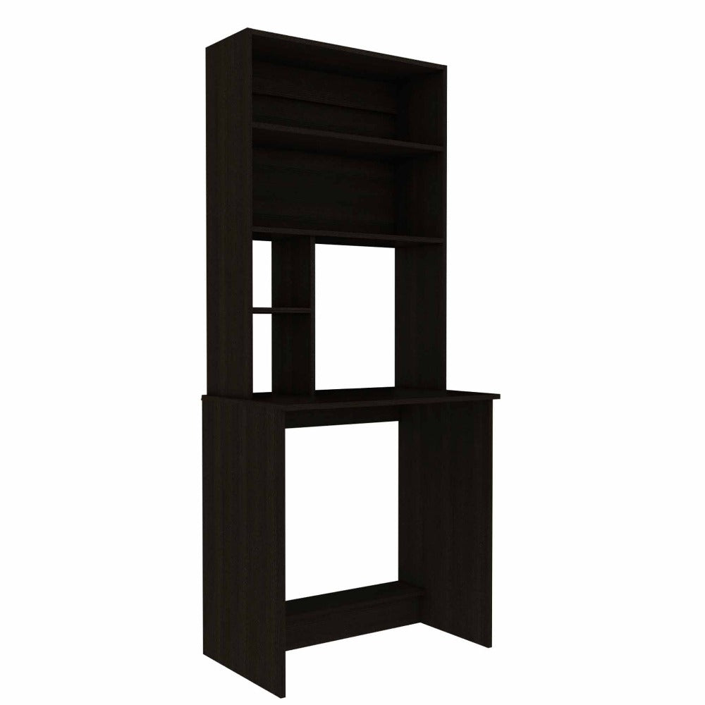 Computer Desk Monroe, Four Shelves, Black Wengue Finish