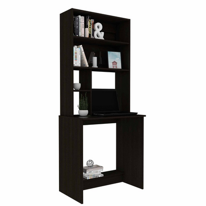 Computer Desk Monroe, Four Shelves, Black Wengue Finish