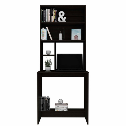 Computer Desk Monroe, Four Shelves, Black Wengue Finish