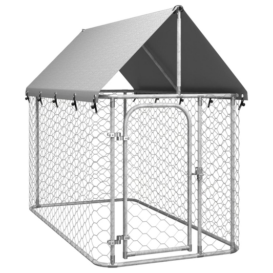 vidaXL Outdoor Dog Kennel with Roof 78.7"x39.4"x59.1"