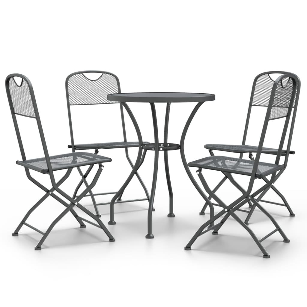 vidaXL 5 Piece Patio Dining Set Expanded Metal Mesh Anthracite