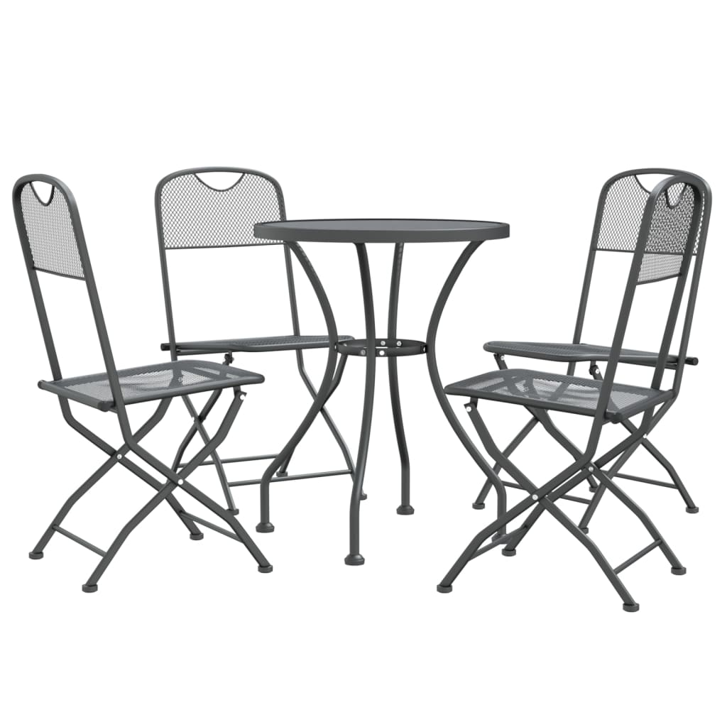 vidaXL 5 Piece Patio Dining Set Expanded Metal Mesh Anthracite