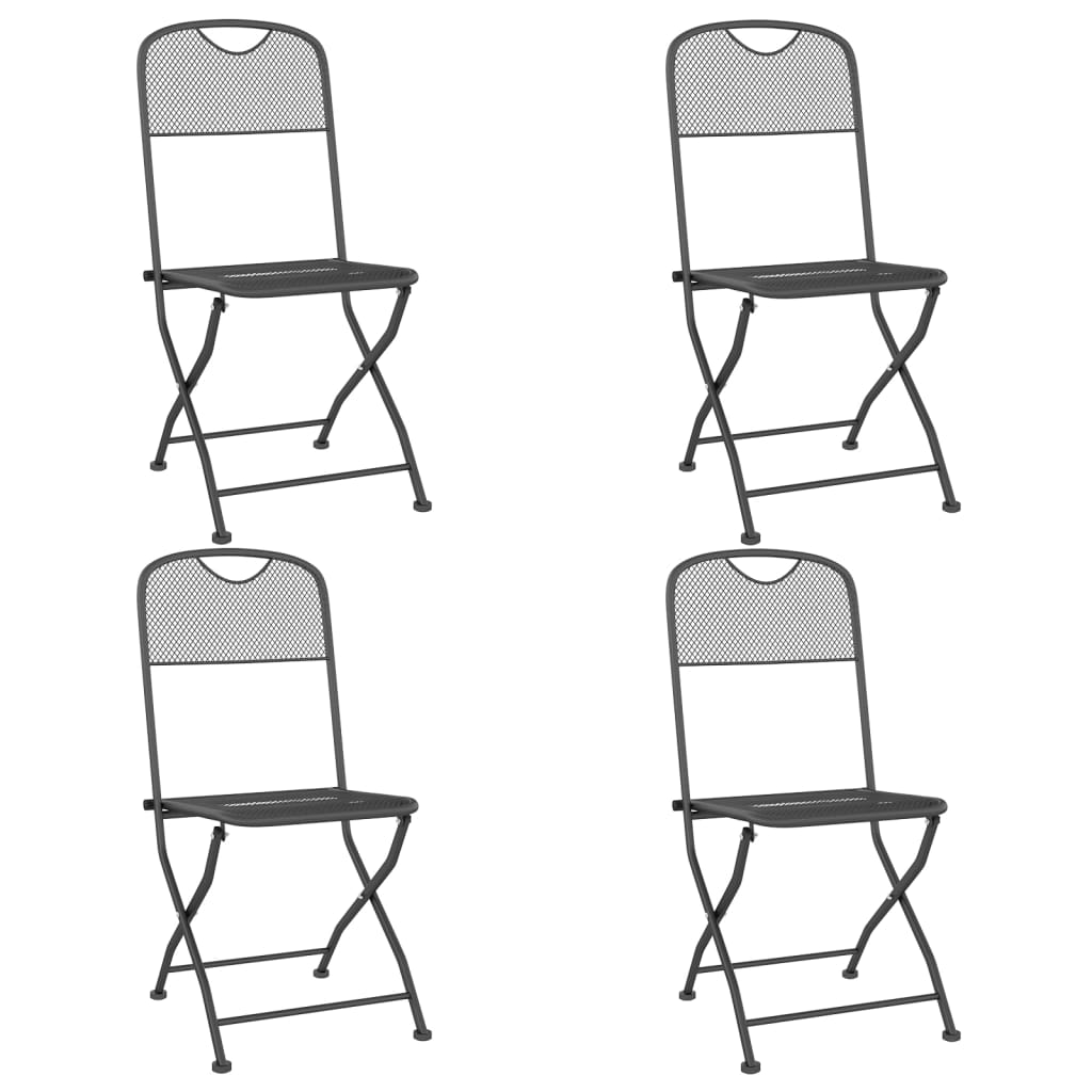 vidaXL 5 Piece Patio Dining Set Expanded Metal Mesh Anthracite