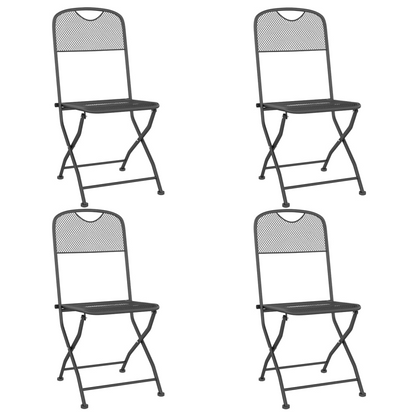 vidaXL 5 Piece Patio Dining Set Expanded Metal Mesh Anthracite
