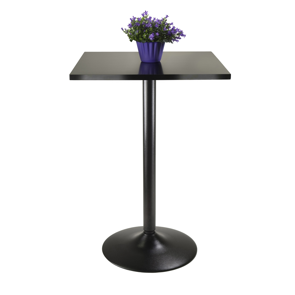 Pub Table Square Black MDF Top with Black leg and base