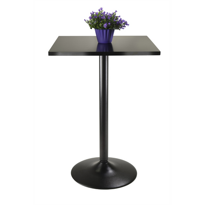 Pub Table Square Black MDF Top with Black leg and base