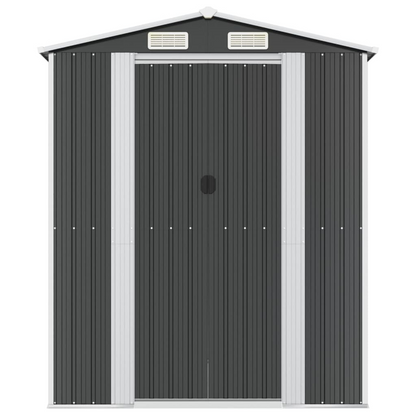 vidaXL Garden Shed Anthracite 75.6"x140.6"x87.8" Galvanized Steel
