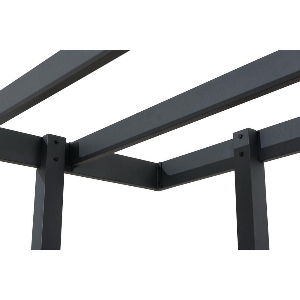 Sunjoy Marbella 10 x 12ft. Outdoor Patio Black Steel Frame Pergola with Planters