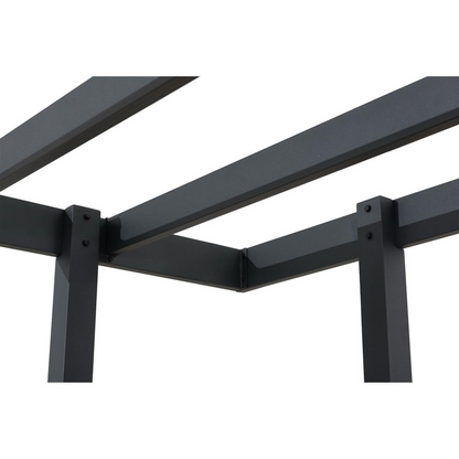 Sunjoy Marbella 10 x 12ft. Outdoor Patio Black Steel Frame Pergola with Planters