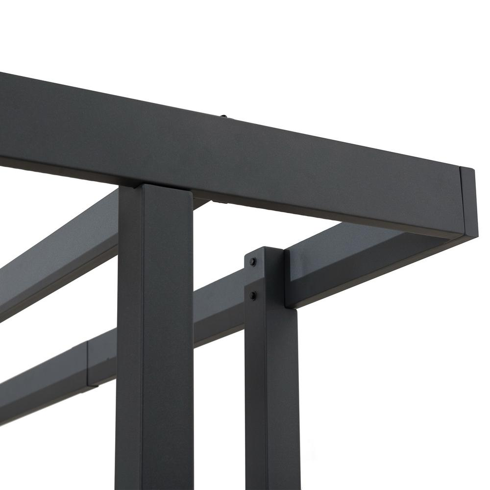 Sunjoy Marbella 10 x 12ft. Outdoor Patio Black Steel Frame Pergola with Planters