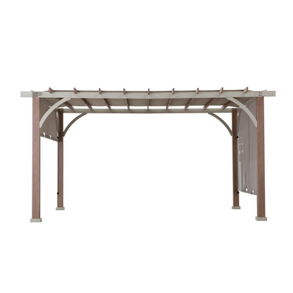 Sunjoy Delrey 12 x 14 ft. Pergola with Adjustable Canopy, Light Gray