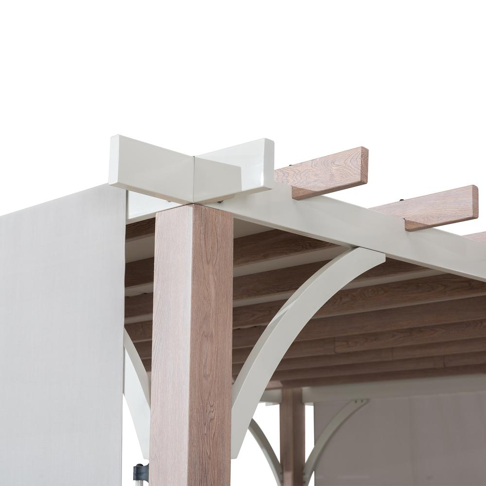 Sunjoy Delrey 12 x 14 ft. Pergola with Adjustable Canopy, Light Gray