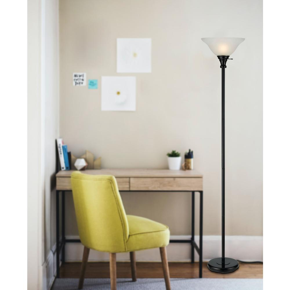 70" Height Metal Torchiere in Black