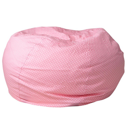 Oversized Light Pink Dot Bean Bag Chair for Kids and Adults