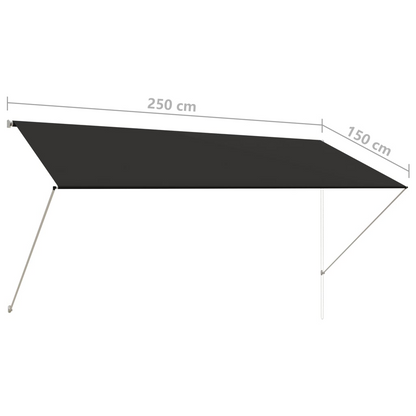 vidaXL Retractable Awning 98.4"x59.1" Anthracite