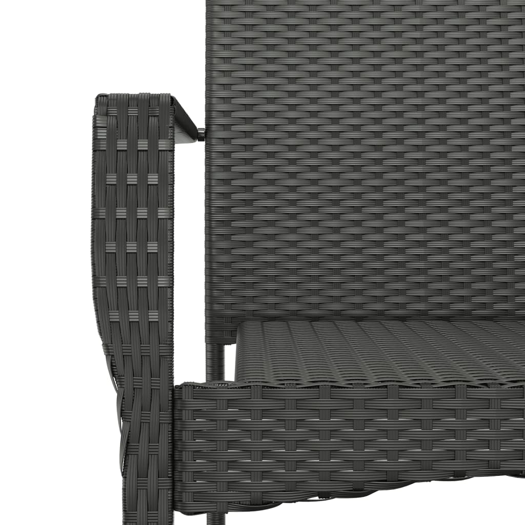 vidaXL Patio Chairs with Cushions 2 pcs Poly Rattan Black
