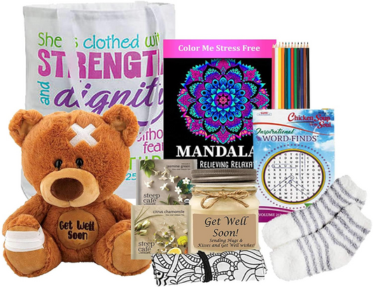 Feel Better Get Well Gift Tote- get well soon gifts for women - get well soon gift basket - get well soon gifts