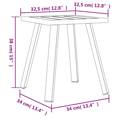 vidaXL Patio Table Anthracite 13.4"x13.4"x15" Steel