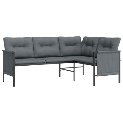 vidaXL Patio Corner Sofa Anthracite Steel and Textilene