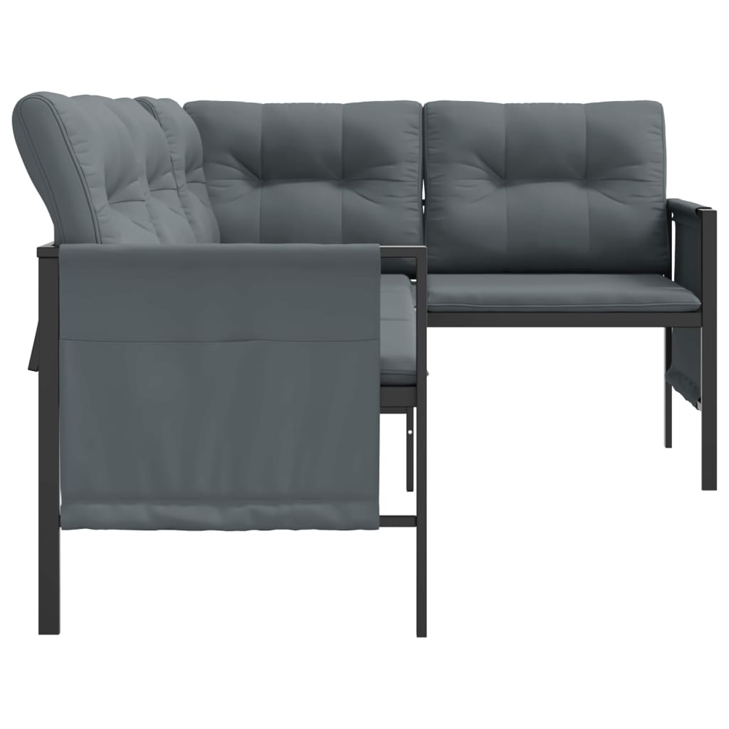 vidaXL Patio Corner Sofa Anthracite Steel and Textilene