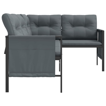 vidaXL Patio Corner Sofa Anthracite Steel and Textilene