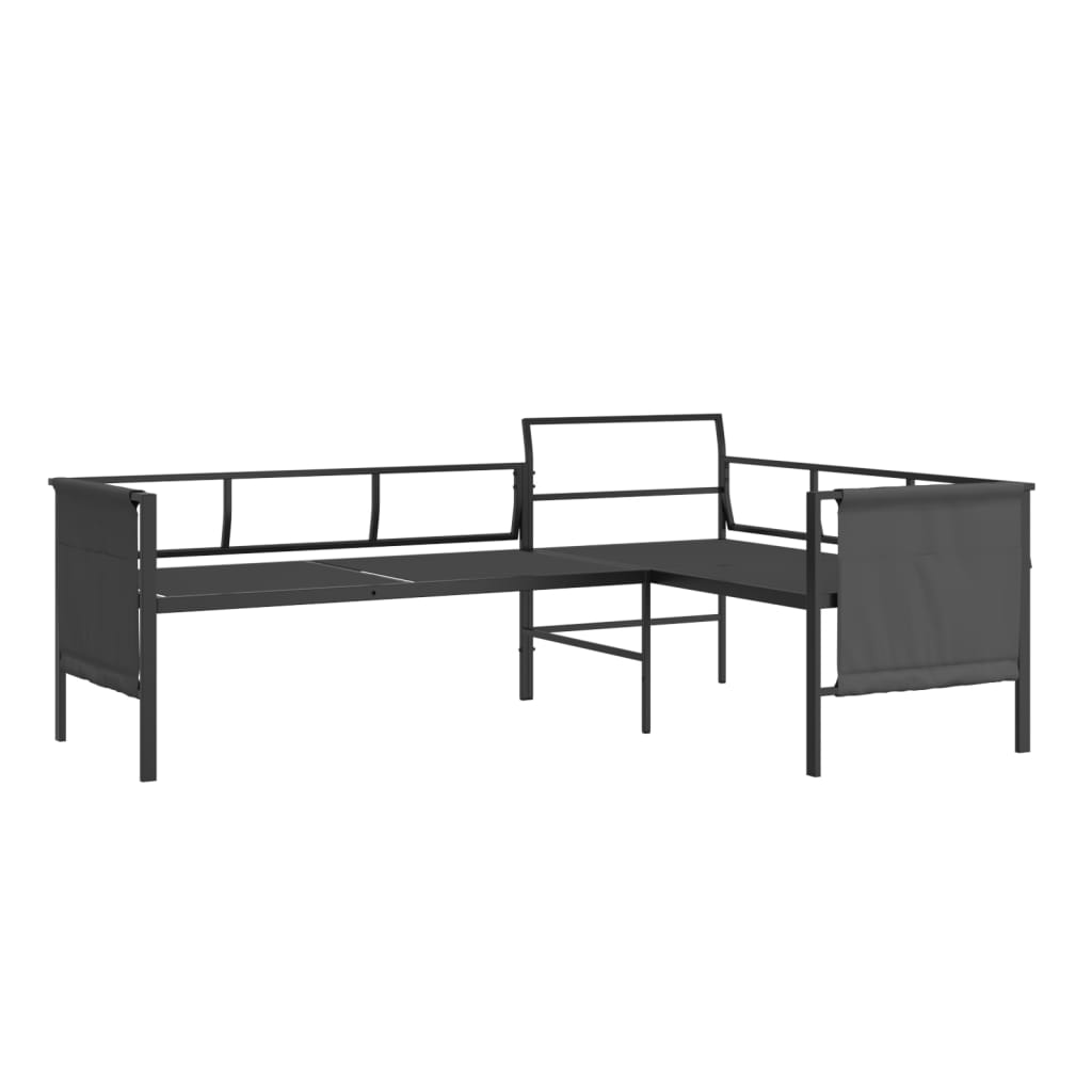 vidaXL Patio Corner Sofa Anthracite Steel and Textilene