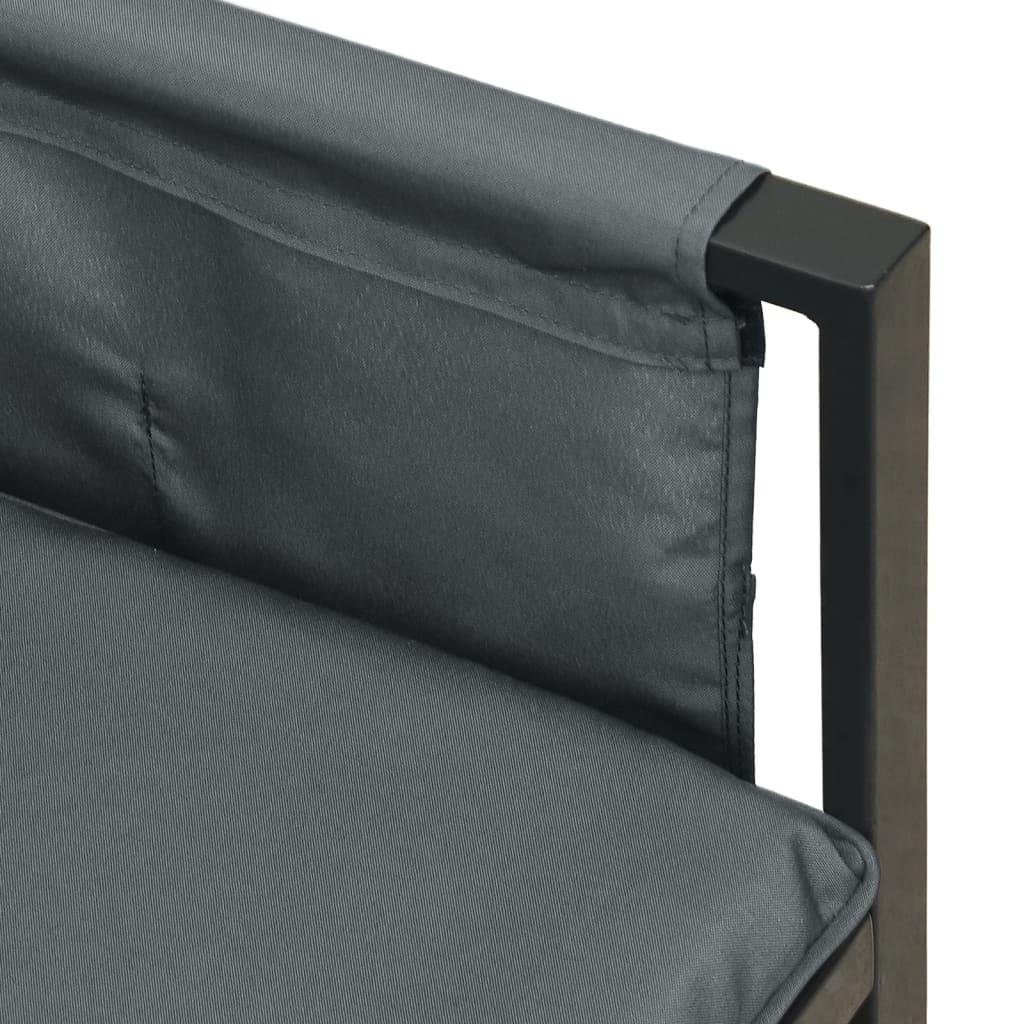 vidaXL Patio Corner Sofa Anthracite Steel and Textilene