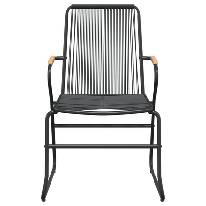 vidaXL 5 Piece Patio Dining Set Black PVC Rattan