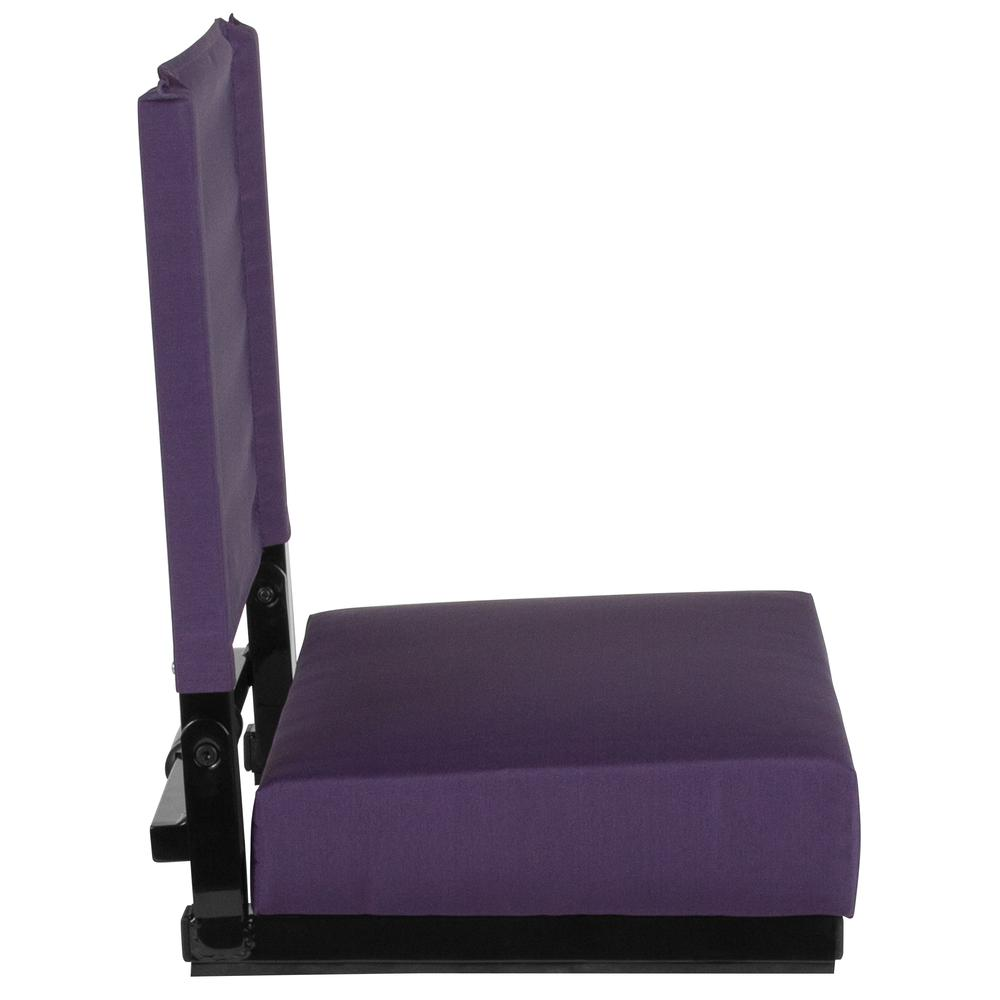 Grandstand Comfort Seats by Flash with 500 LB. Weight Capacity Lightweight Aluminum Frame and Ultra-Padded Seat in Dark Purple