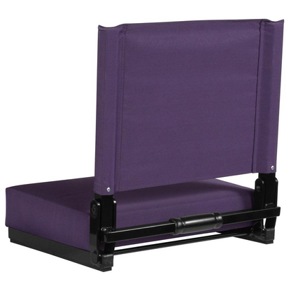 Grandstand Comfort Seats by Flash with 500 LB. Weight Capacity Lightweight Aluminum Frame and Ultra-Padded Seat in Dark Purple