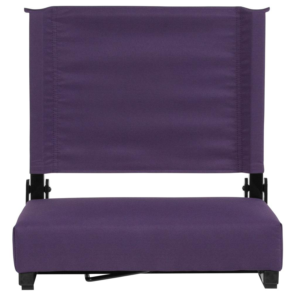 Grandstand Comfort Seats by Flash with 500 LB. Weight Capacity Lightweight Aluminum Frame and Ultra-Padded Seat in Dark Purple