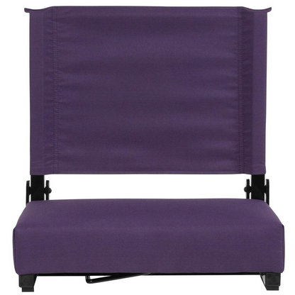 Grandstand Comfort Seats by Flash with 500 LB. Weight Capacity Lightweight Aluminum Frame and Ultra-Padded Seat in Dark Purple
