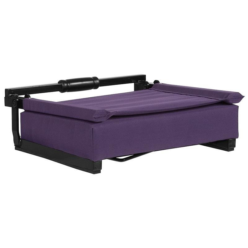 Grandstand Comfort Seats by Flash with 500 LB. Weight Capacity Lightweight Aluminum Frame and Ultra-Padded Seat in Dark Purple