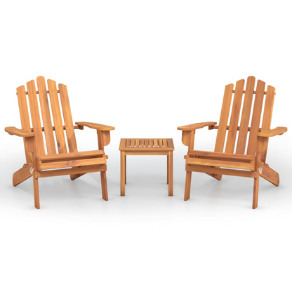 vidaXL 3 Piece Adirondack Patio Lounge Set Solid Wood Acacia