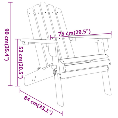 vidaXL 3 Piece Adirondack Patio Lounge Set Solid Wood Acacia
