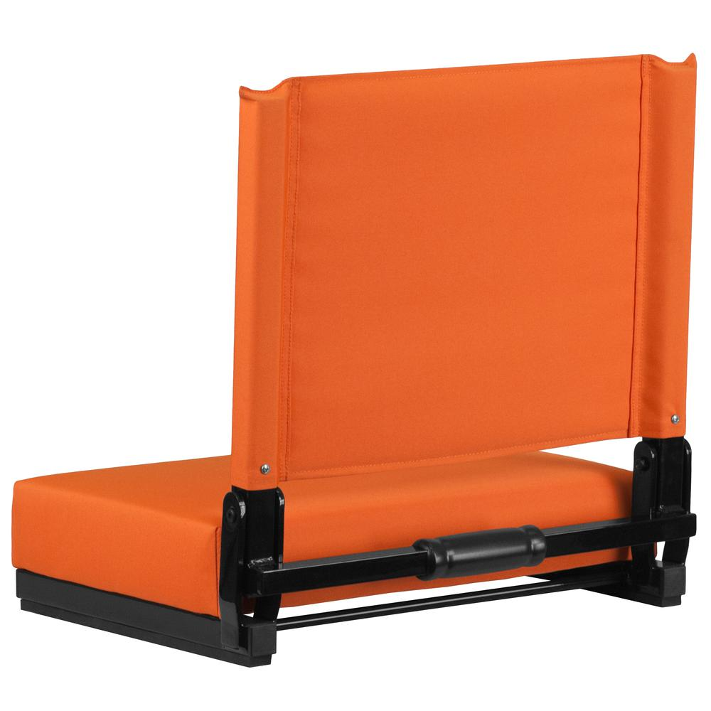 Grandstand Comfort Seats by Flash with 500 LB. Weight Capacity Lightweight Aluminum Frame and Ultra-Padded Seat in Orange