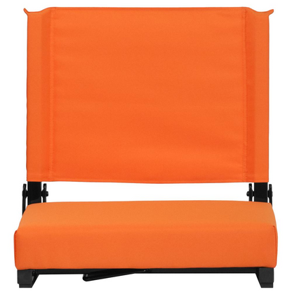 Grandstand Comfort Seats by Flash with 500 LB. Weight Capacity Lightweight Aluminum Frame and Ultra-Padded Seat in Orange