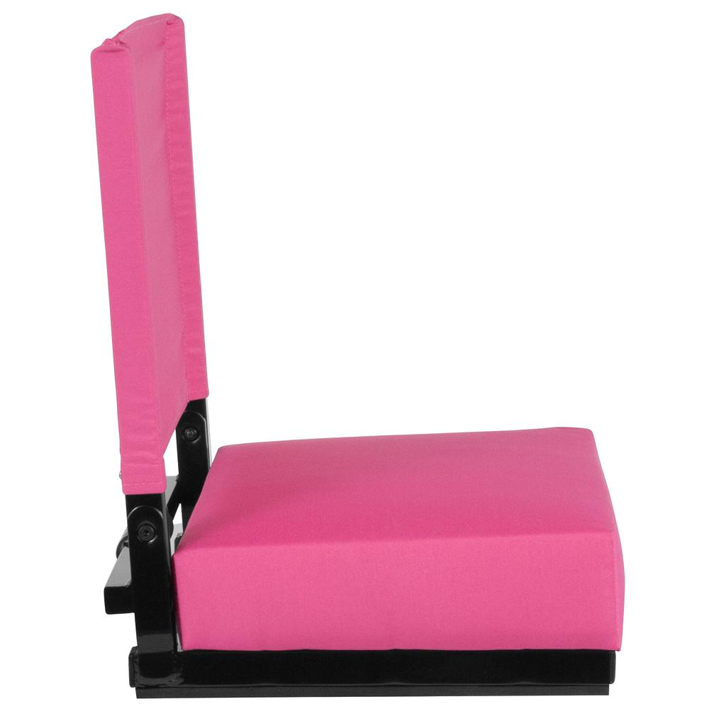 Grandstand Comfort Seats by Flash with 500 LB. Weight Capacity Lightweight Aluminum Frame and Ultra-Padded Seat in Pink