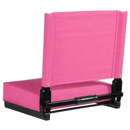 Grandstand Comfort Seats by Flash with 500 LB. Weight Capacity Lightweight Aluminum Frame and Ultra-Padded Seat in Pink