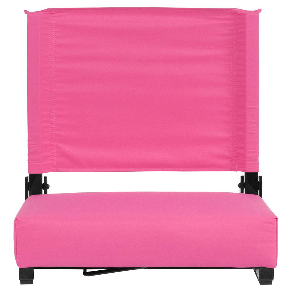 Grandstand Comfort Seats by Flash with 500 LB. Weight Capacity Lightweight Aluminum Frame and Ultra-Padded Seat in Pink