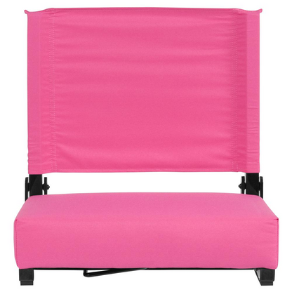 Grandstand Comfort Seats by Flash with 500 LB. Weight Capacity Lightweight Aluminum Frame and Ultra-Padded Seat in Pink