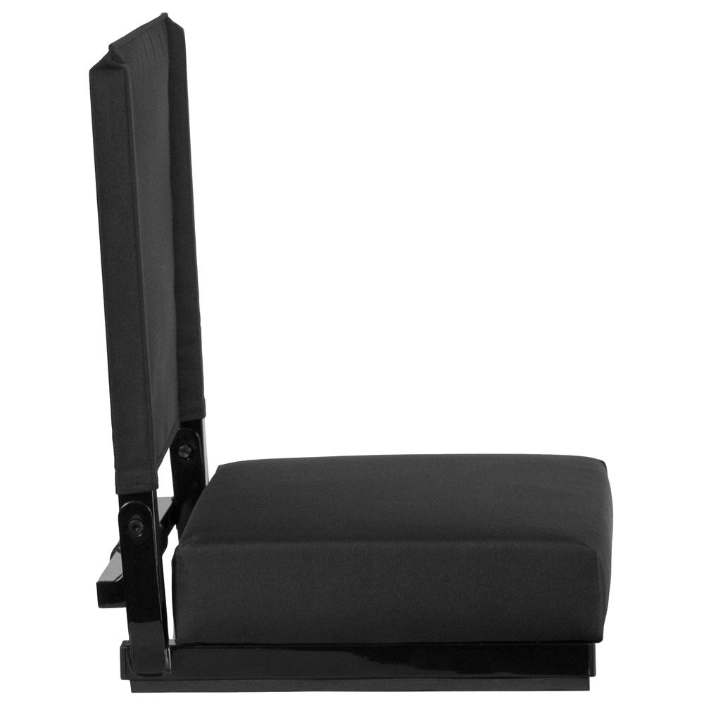Grandstand Comfort Seats by Flash with 500 LB. Weight Capacity Lightweight Aluminum Frame and Ultra-Padded Seat in Black