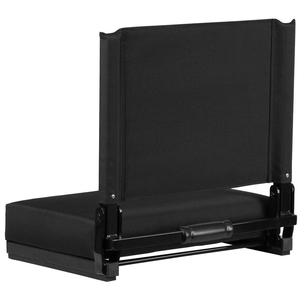 Grandstand Comfort Seats by Flash with 500 LB. Weight Capacity Lightweight Aluminum Frame and Ultra-Padded Seat in Black