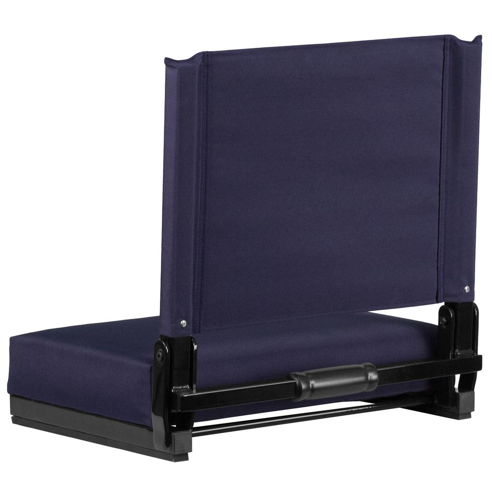Grandstand Comfort Seats by Flash with 500 LB. Weight Capacity Lightweight Aluminum Frame and Ultra-Padded Seat in Navy