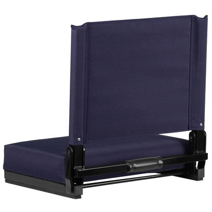 Grandstand Comfort Seats by Flash with 500 LB. Weight Capacity Lightweight Aluminum Frame and Ultra-Padded Seat in Navy